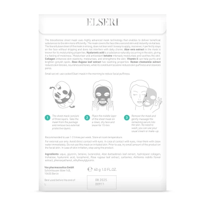 ELSERI Deeply Moisturising Biocellulose Face Sheet Mask